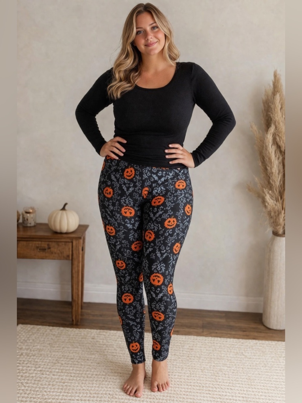 Time And Tru Halloween Pumpkin Leggings